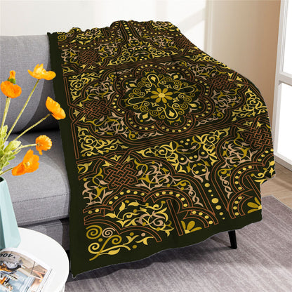 Vintage Boho Fleece Throw Blankets