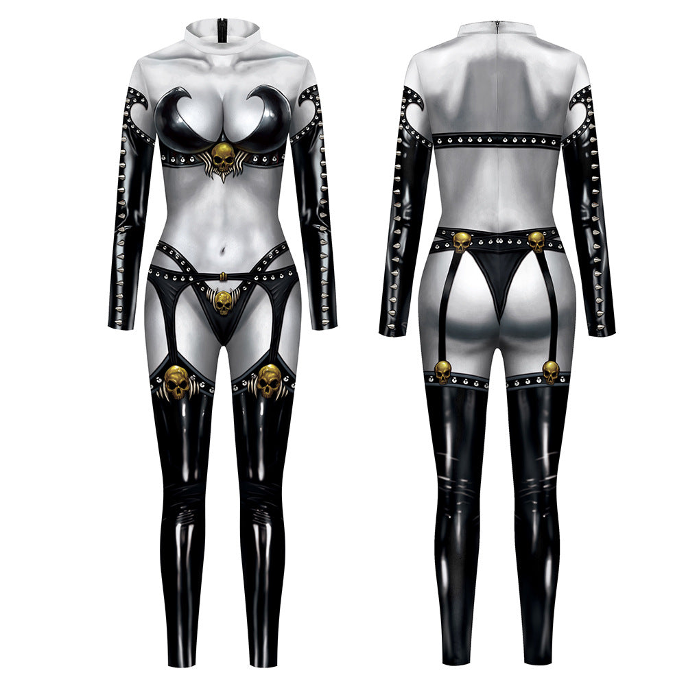 Halloween Lady Death Cosplay Long Sleeves Jumpsuits
