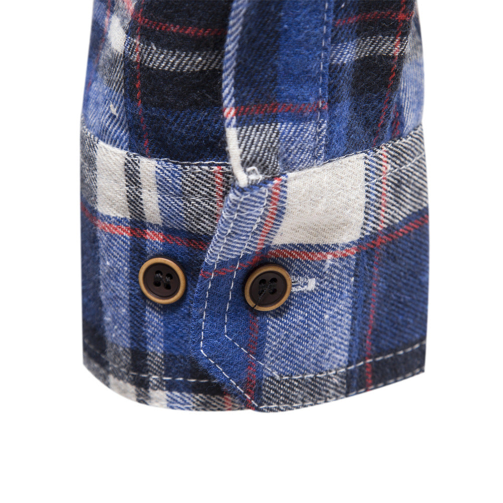 Fall Plaid Long Sleeves Shirts for Men