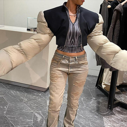 Designed Winter Cotton Short Overcoats Jacket for Women