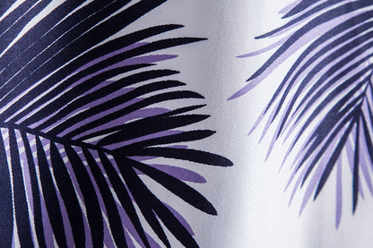 Casual Leaf Print Summer Short Sleeves Shirts for Men