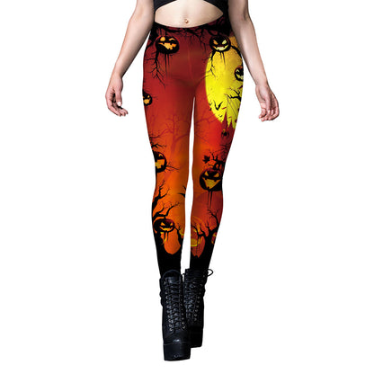 Halloween Print Leggings for Women