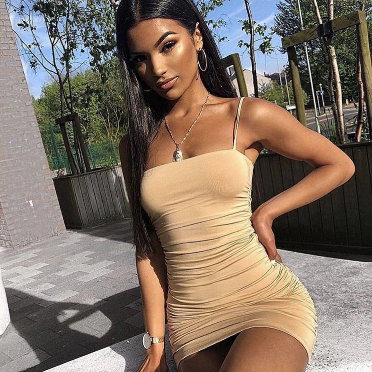 Sexy Pleated Bodycon Party Dressses-STYLEGOING