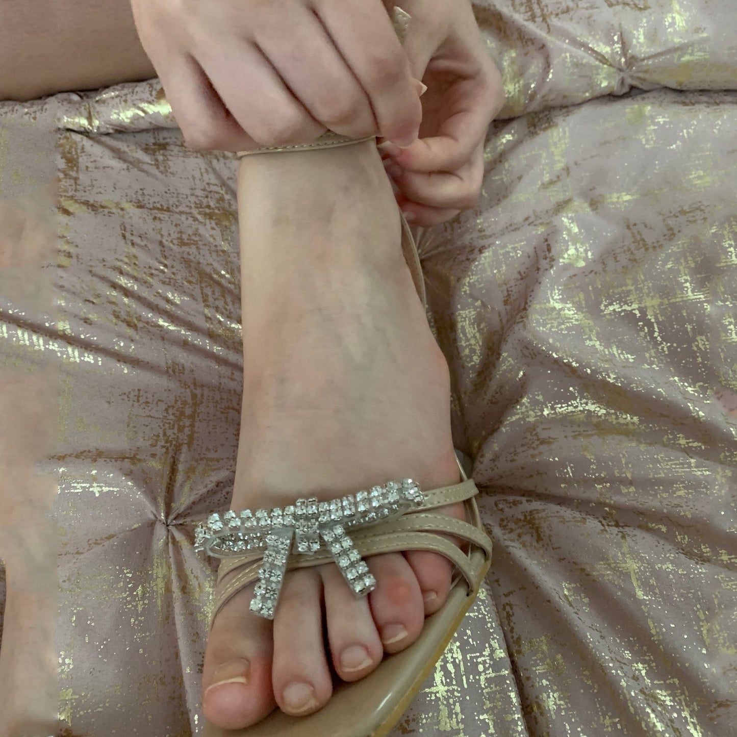 Rhinestone Design Wine Cup Heels Sandals for Women