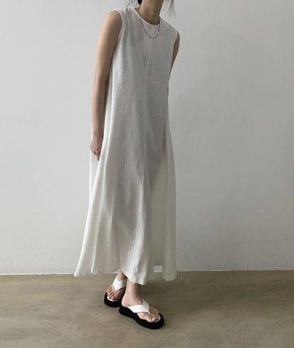 Vintage Cozy Sleeveless Vest Long Dresses with Pockets