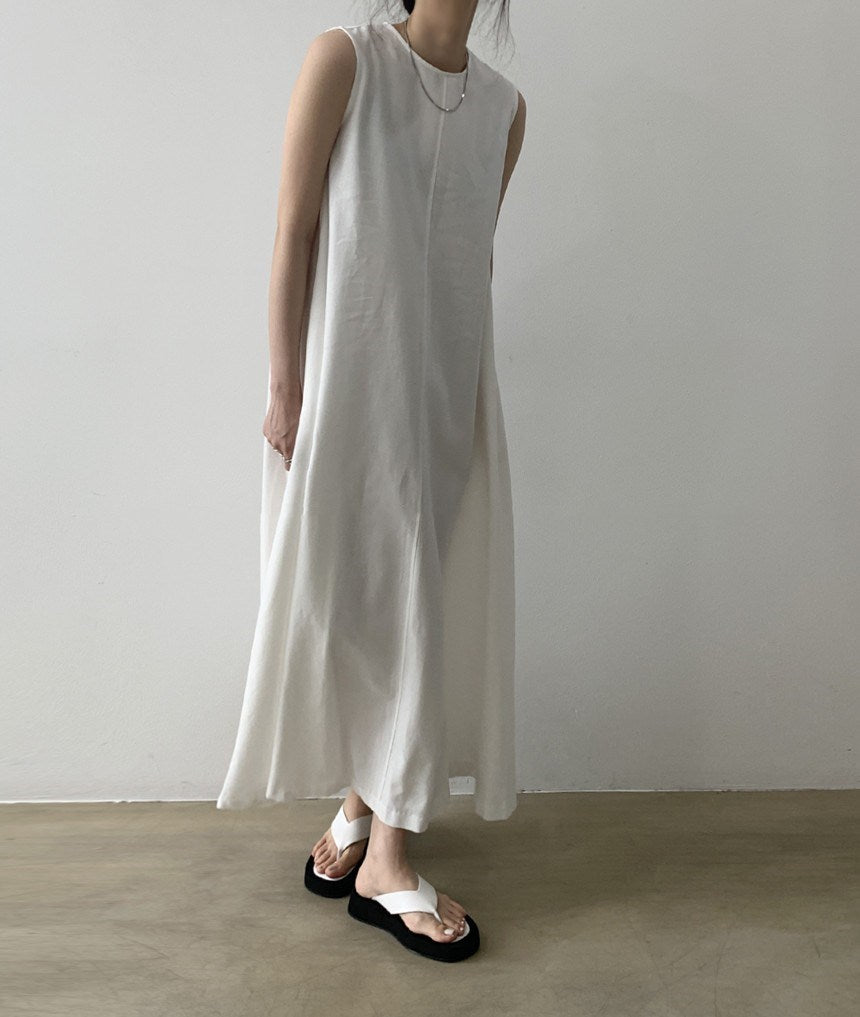 Vintage Cozy Sleeveless Vest Long Dresses with Pockets