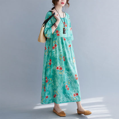 Ethinc Line Summer Half Sleeves Women Long Dresses