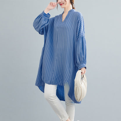 Designed Striped Long Shirts Dresses for Women