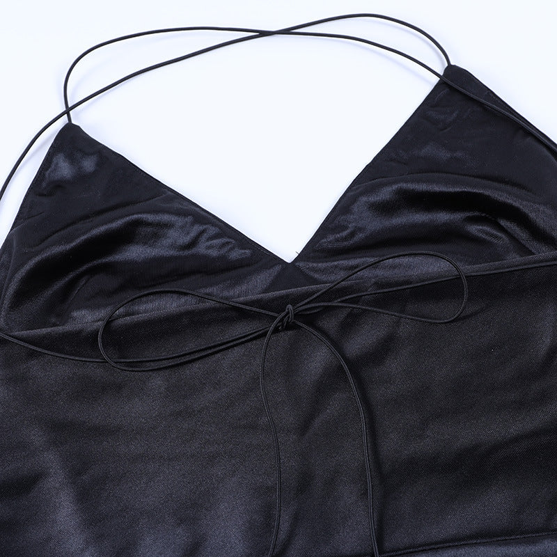 Sexy High Split Front Suspender Dresses
