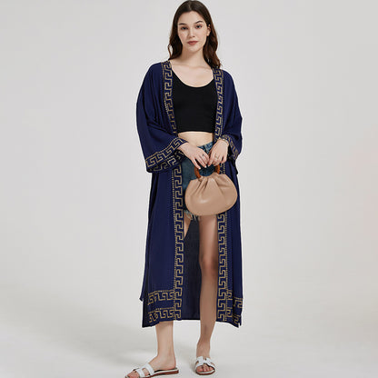 Navy Blue Summer Holiday Beach Bikini Cover Ups