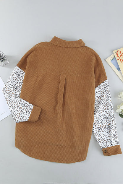 Casual Leopard Design Women Long Sleeves Shirts