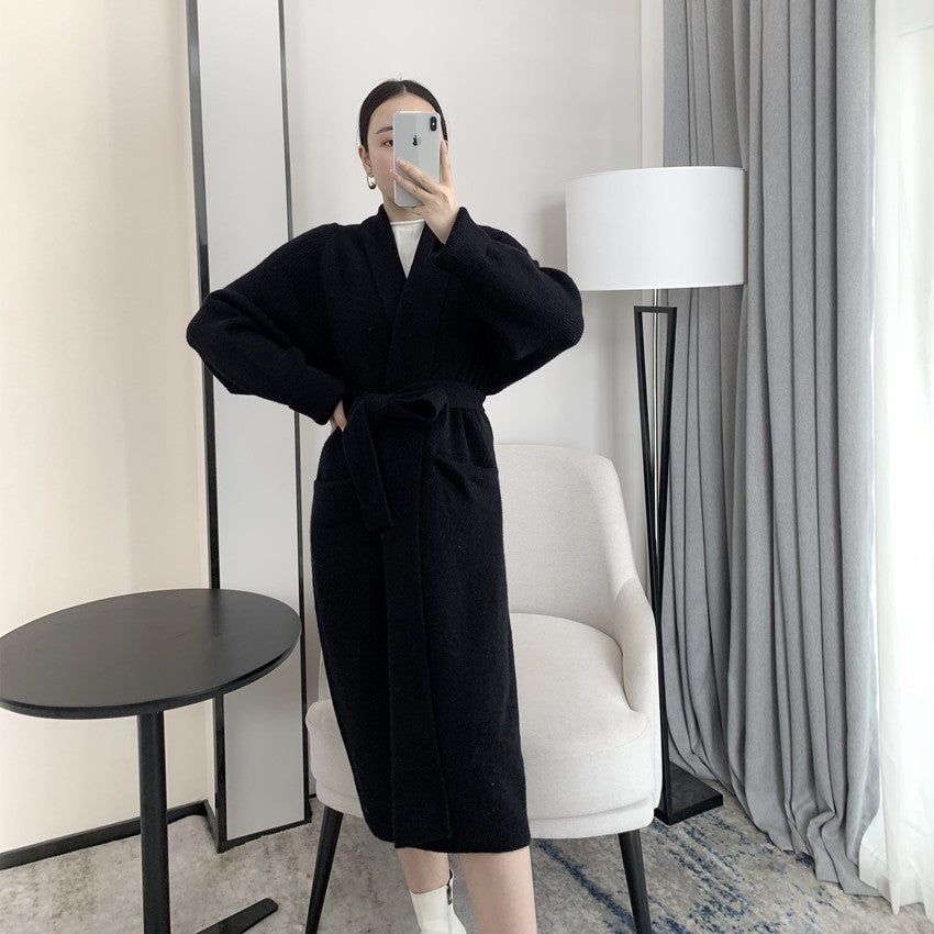Women Romper Style Knitted Woolen Cardigan Overcoat