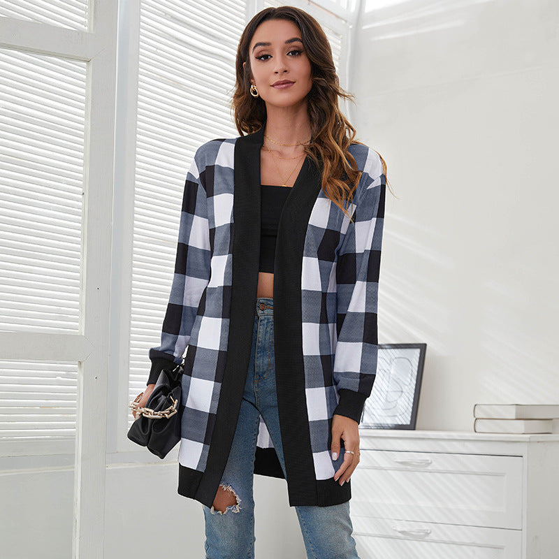 Casual Leopard Design Knitted Coats for Women