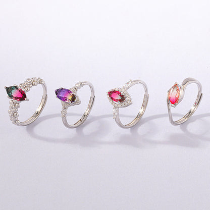 Fashion Colorful Sterling Silver Rings for Women