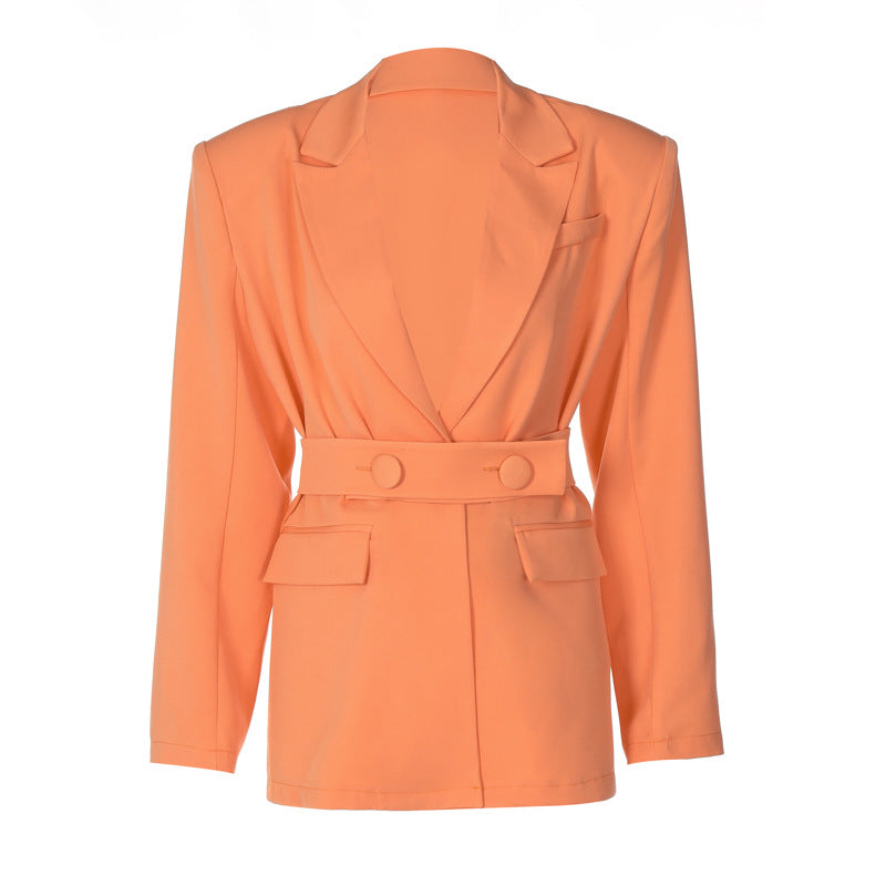 Classy Turnover Collar Blazer for Women