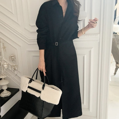 Autumn Long Sleeves Irregular Shirt Dresses