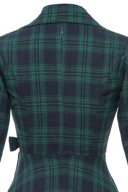 Vintage Plaid Long Sleeves Blazer Women Dresses