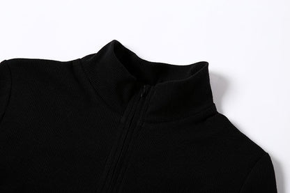 Sexy Zipper High Neck Bodycon Fall Dresses-STYLEGOING