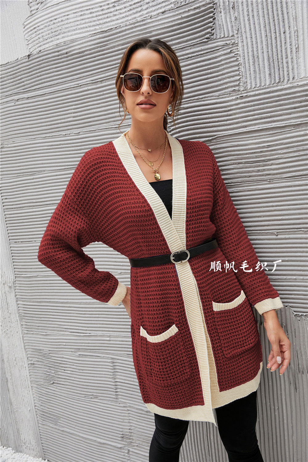 Casual Knitting Long Sleeves Women Overcoat