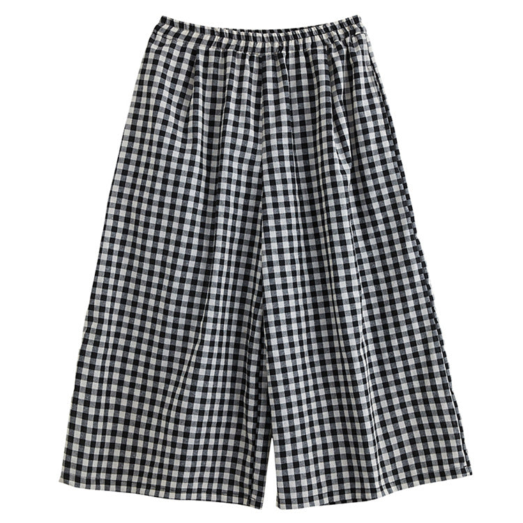 Summer High Elastic Waist Linen Women Loose Pants
