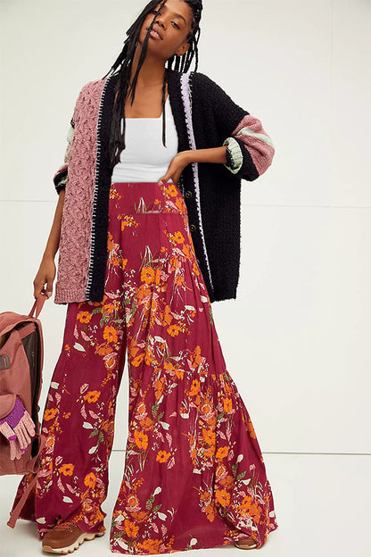 Casual Summer Floral Print Trumpet Pants for Women