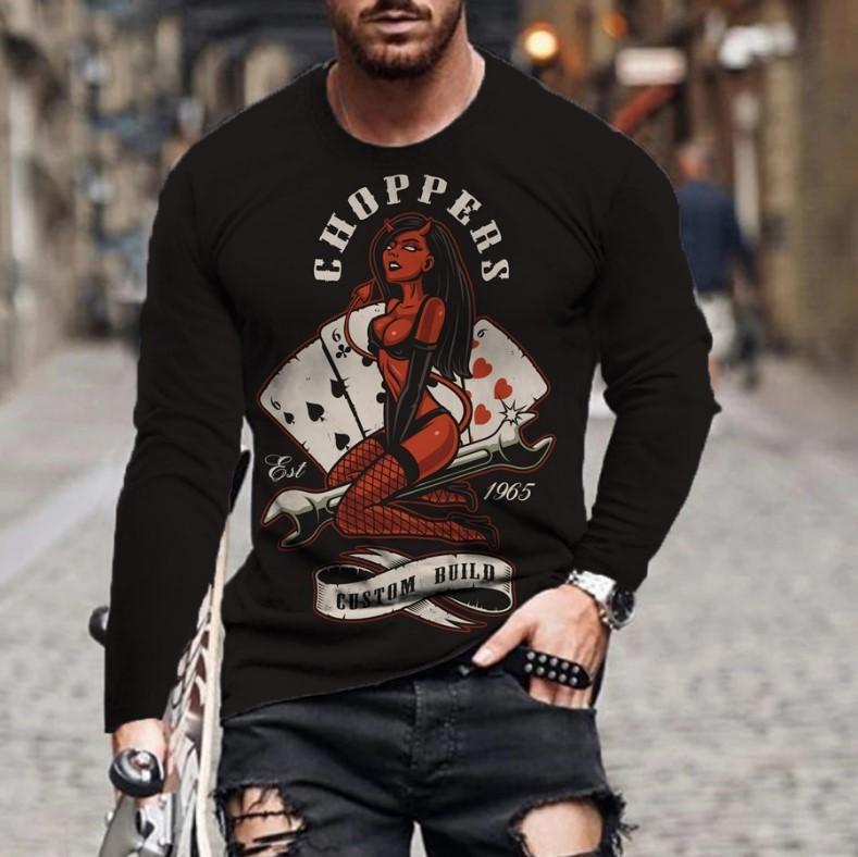 Casual Men Poke Design Long Sleeves T Shirts