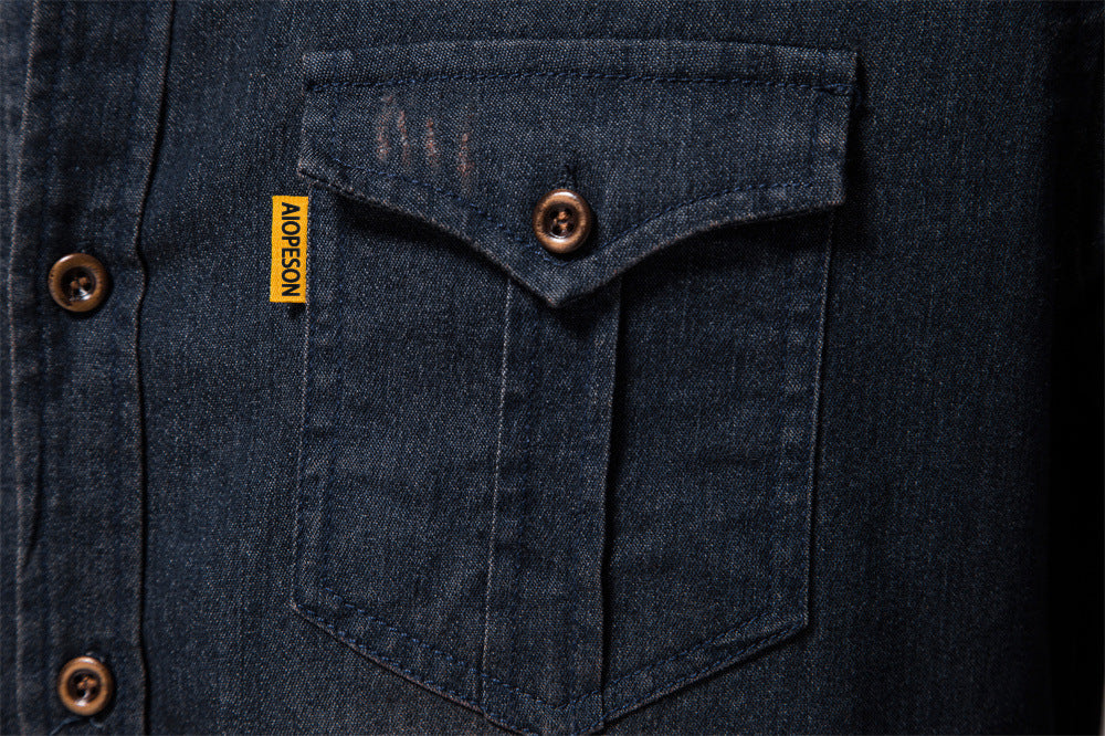 Casual Denim Long Sleeves Shirts for Men