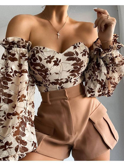 Sexy Strapless Chiffon Women Blouses