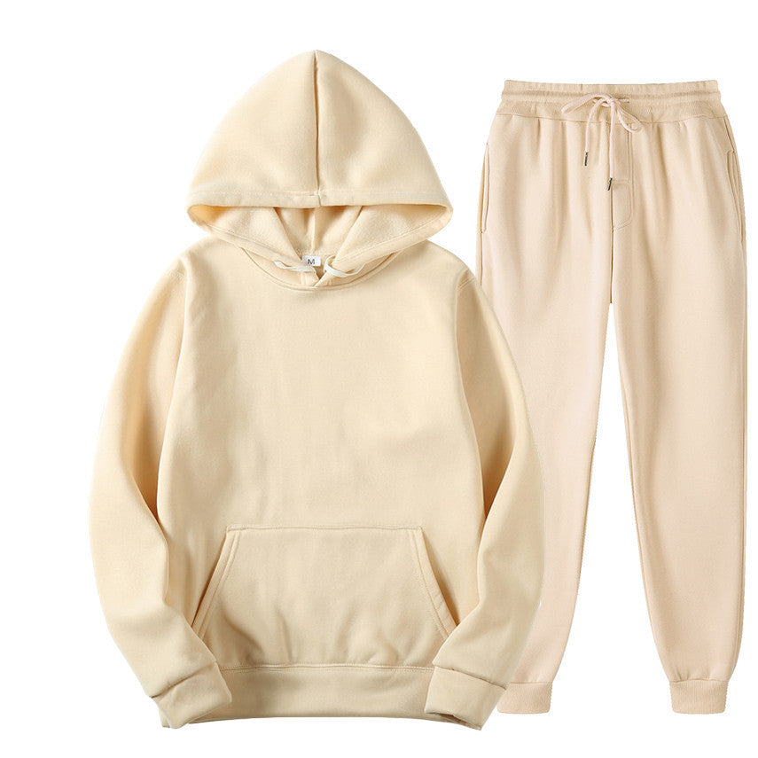 Casual Pullover Hoodies and Sports Pants Sets for Women and Men