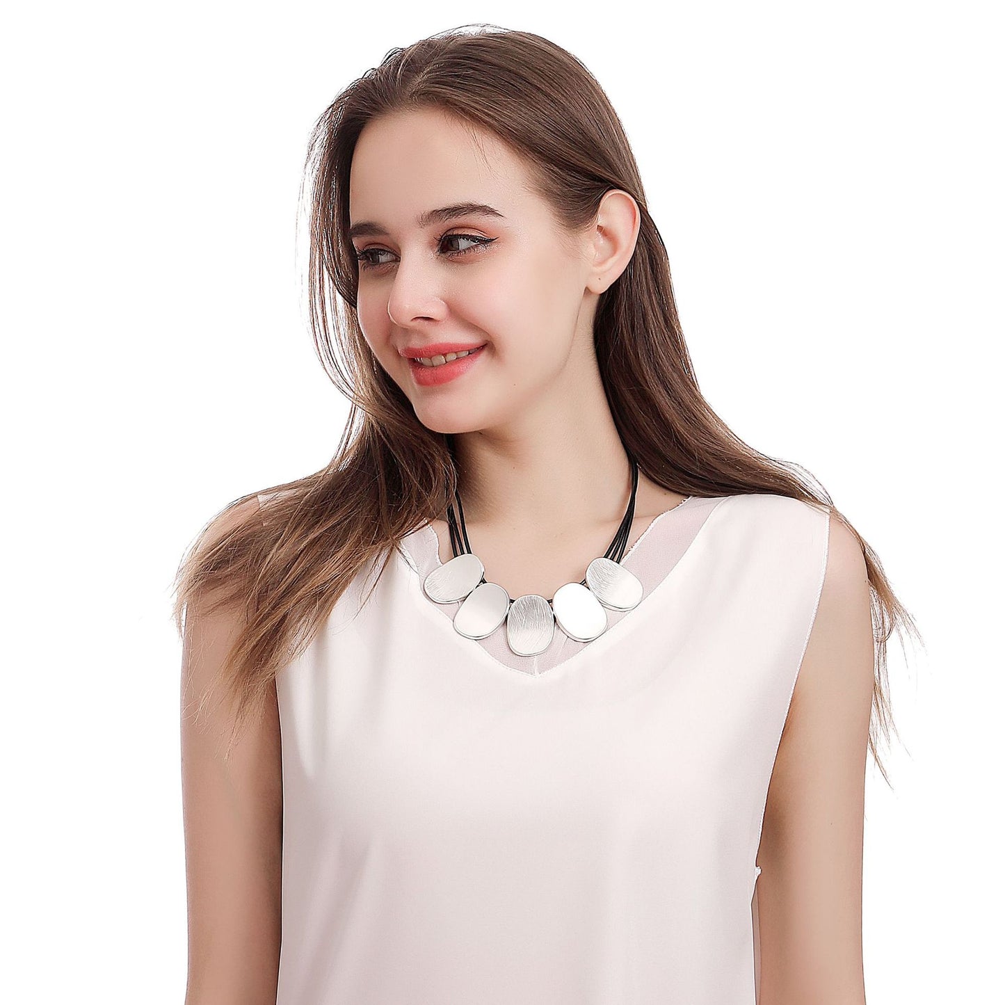Fashion Ethnic Alloy Geometry Shape Necklace for Women
