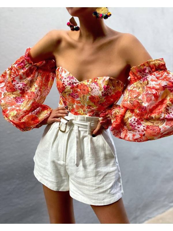 Sexy Strapless Chiffon Women Blouses