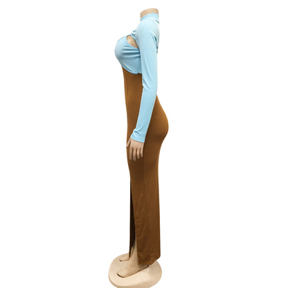 Sexy Constract Color Tight Dresses for Women