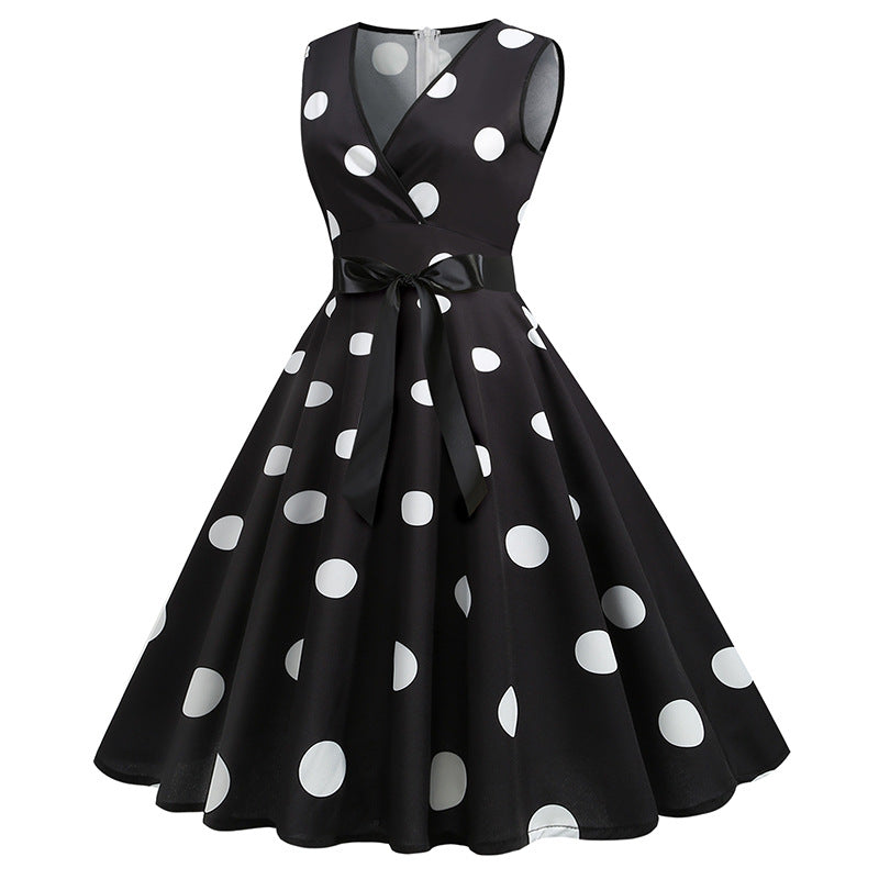 Summer Sleeveless Polka Dot Dresses