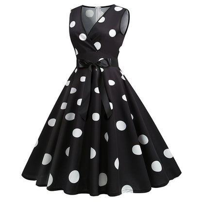 Summer Sleeveless Polka Dot Dresses