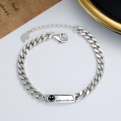 Happy Everyday Tank Style Women Sterling Silver Bracelets