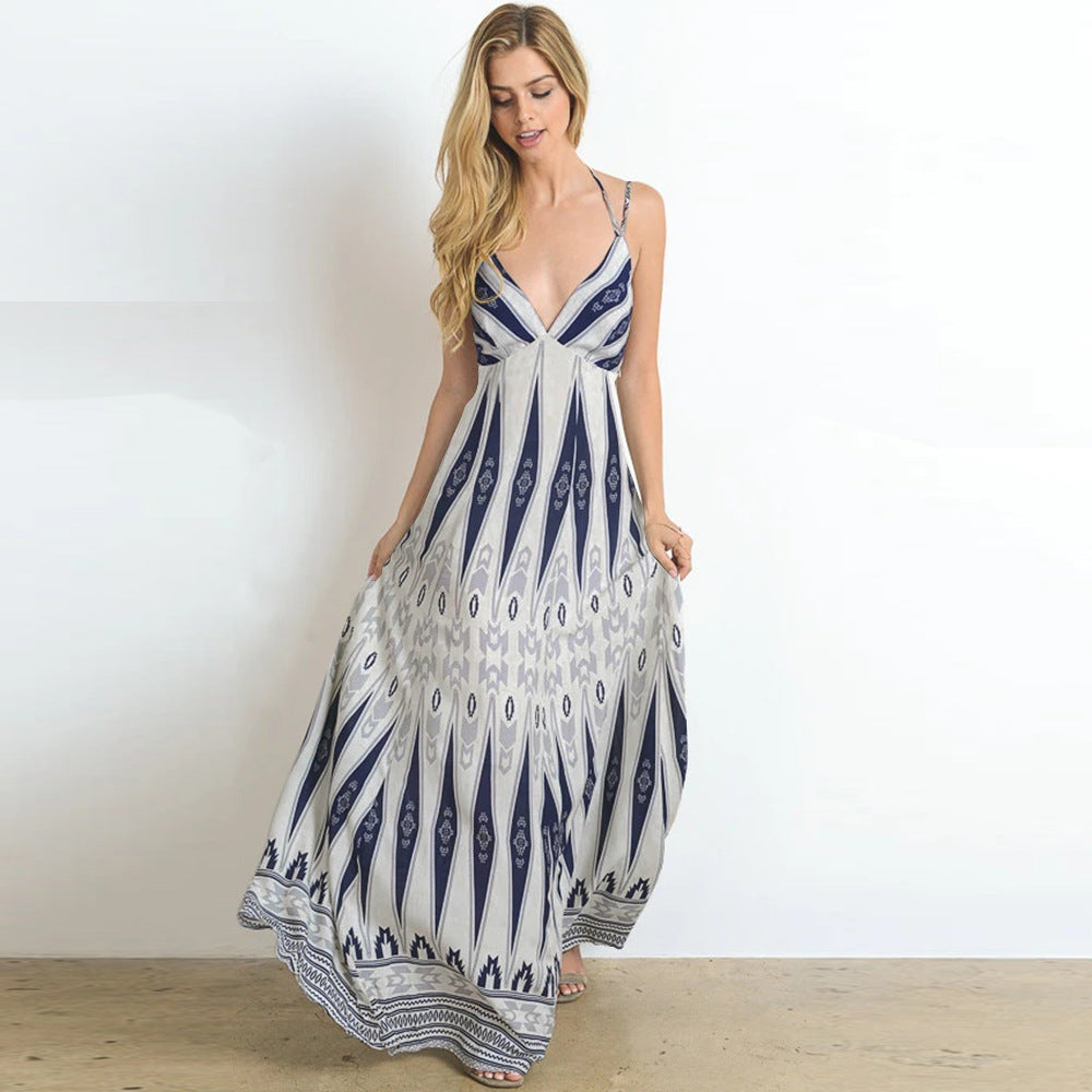 Summer Backless Sexy Long Beach Dresses