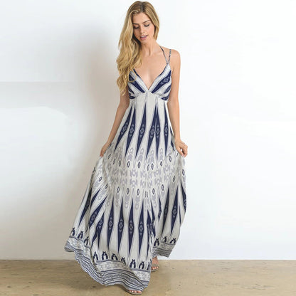 Summer Backless Sexy Long Beach Dresses