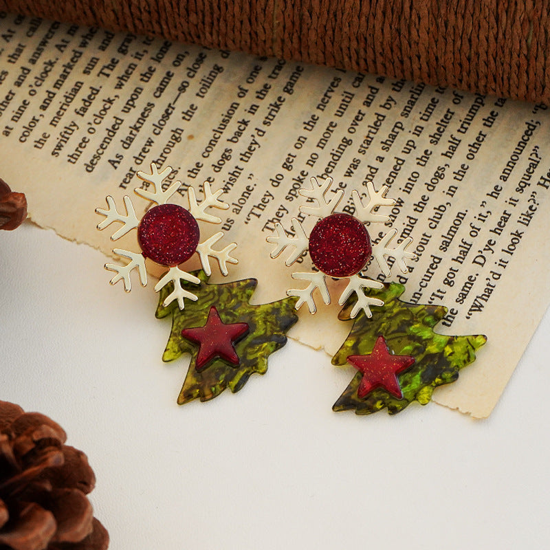 Merry Christmas Tree Design Women Earrings