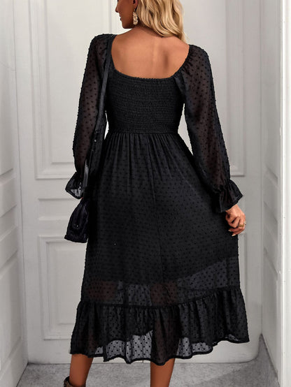 Elegant Square Neckline Summer Holiday Dresses