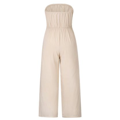 Summer Casual Strapless Backless Women Jumpsuits