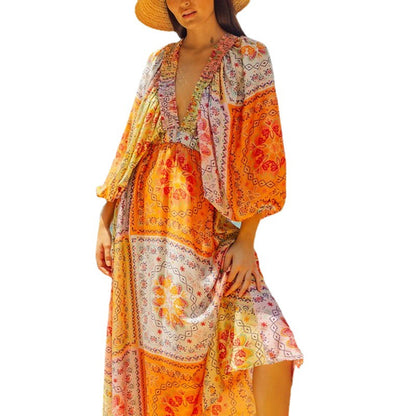Summer Bohemian Women Holiday Long Dresses