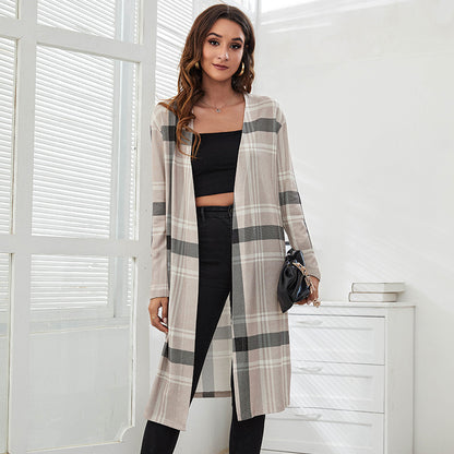 Leopard Print Knitted Long Coats Cardigan