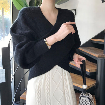 Designed Knitting Crossed Women Knitted Sweaters
