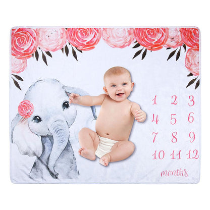 Animal Print Baby Milestone Fleece Blanket--Free Shipping at meselling99
