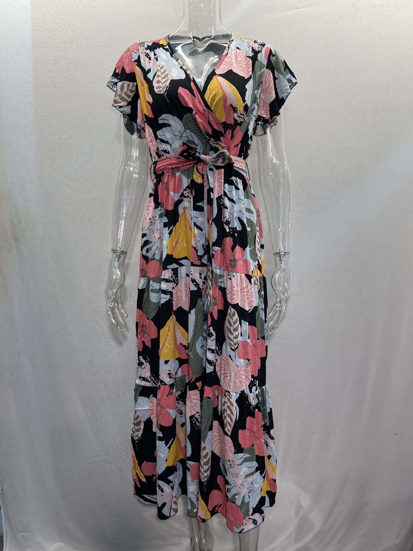 Casual Summer Floral Print Short Sleeves Women Dresses