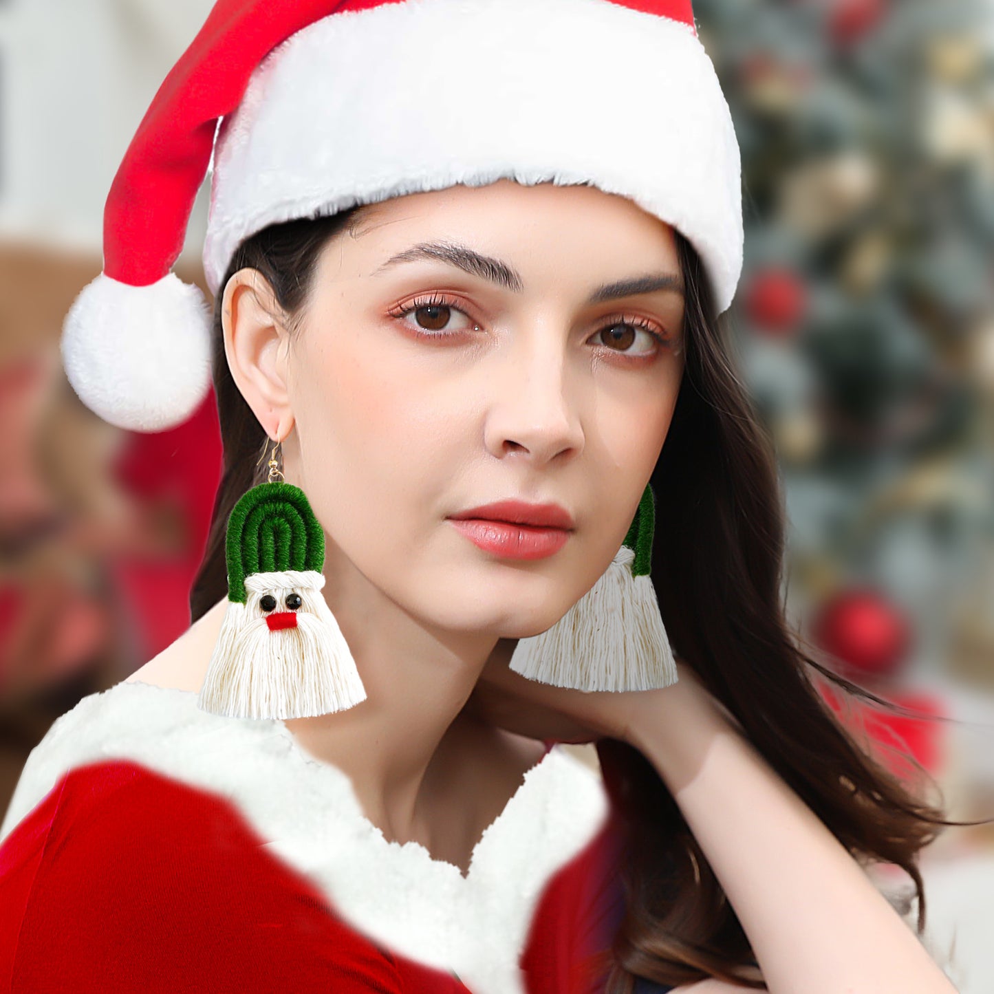 Christmas Design Boho Woven Tassel Earrings