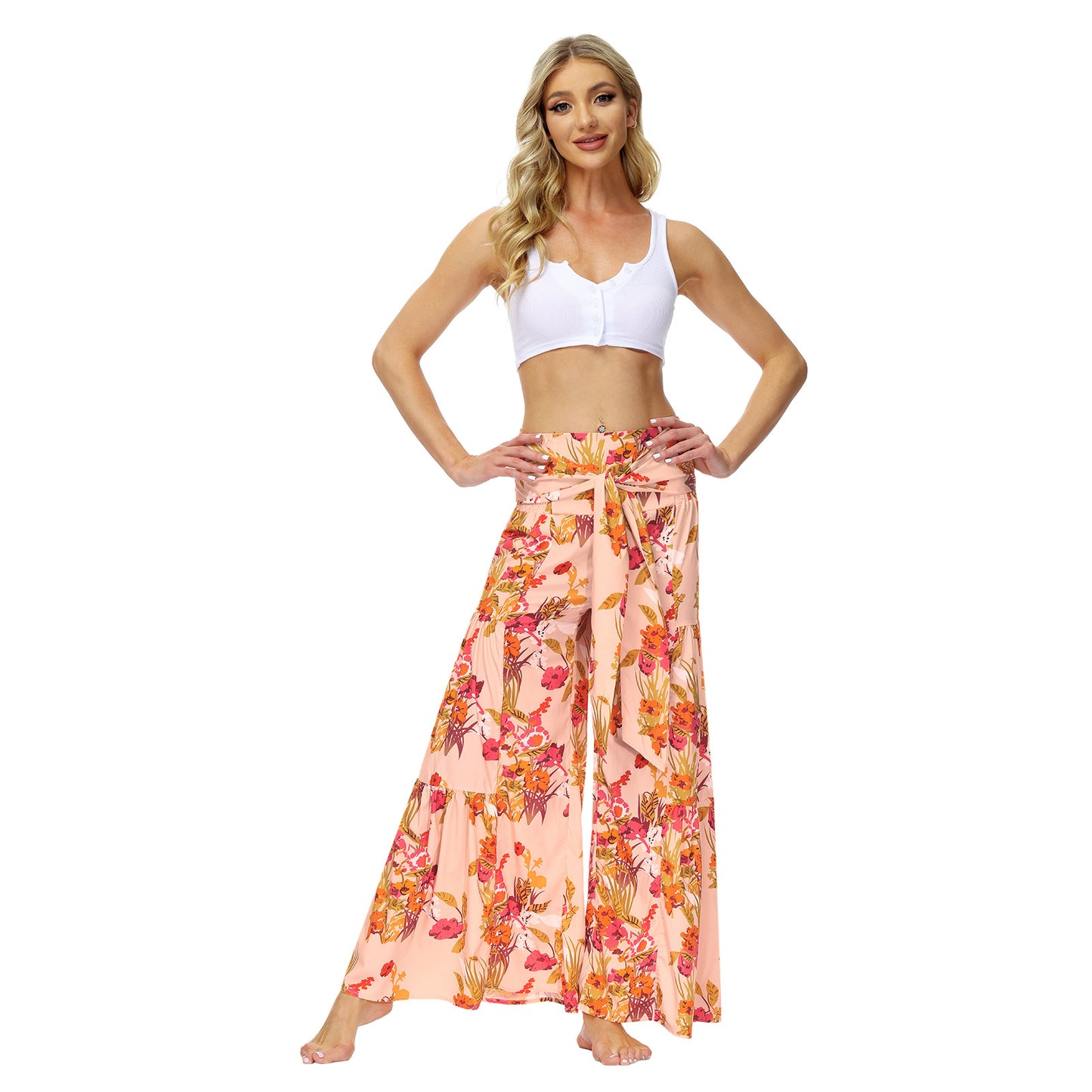 Casual Dyed Trumpet Pants for Women