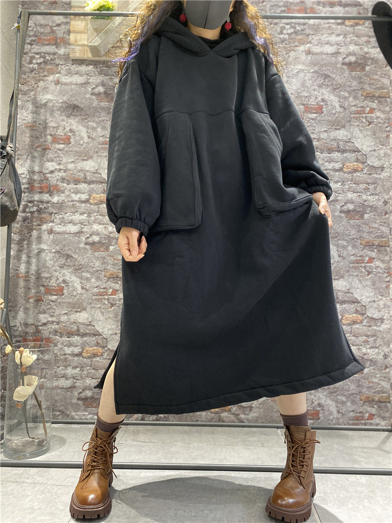 Winter Velvet Plus Sizes Women Cozy Long Dresses