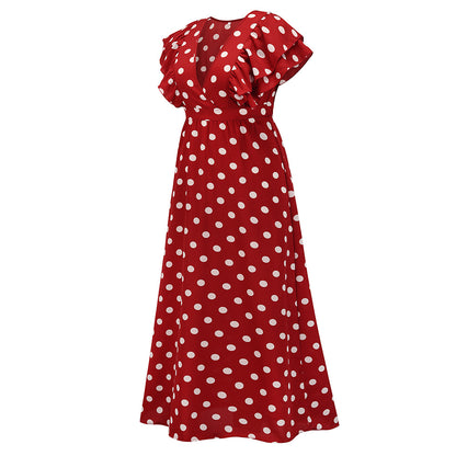 Summer Sexy Dot Print Long Summer Beach Dresses