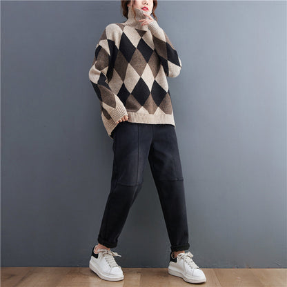 Casual Turtleneck Plus Sizes Women Sweaters